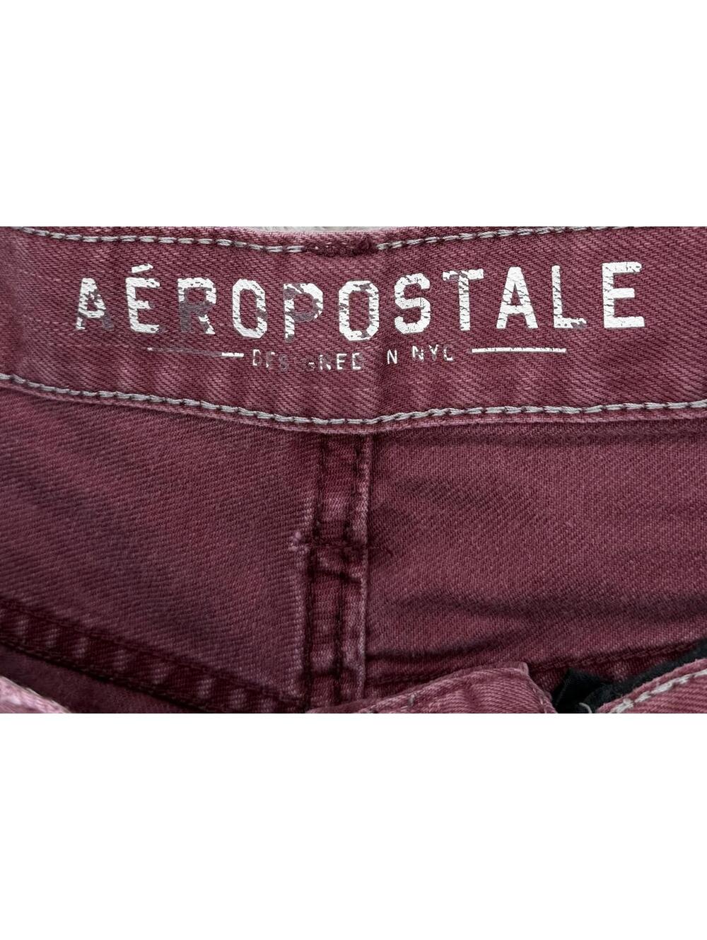 Aeropostale Distressed Slim Fit Jeans 28/30 Cotton Burgundy‎ - Picture 5 of 9